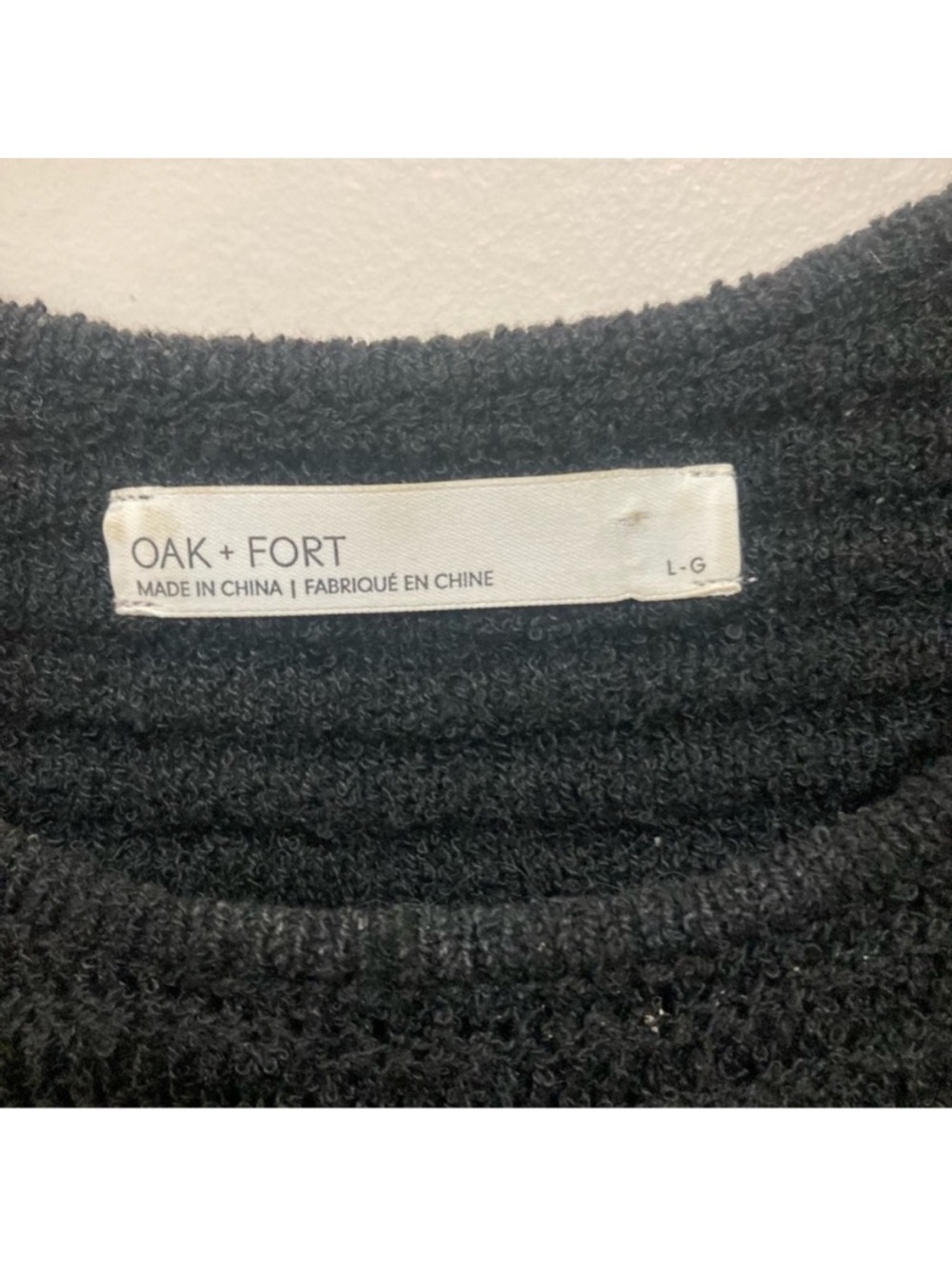 Oak + Fort Black Ribbed Knit Semi-Cropped Tank Top Size Large - Picture 10 of 10